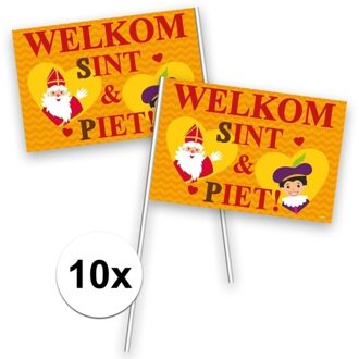 Folat 10 Welkom Sint en Piet zwaaivlaggetjes - sinterklaas vlaggetjes