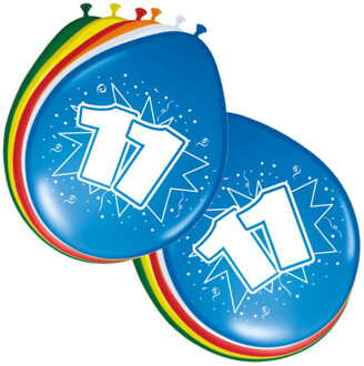 Folat 11 jaar verjaardag feest ballonnen - 24x stuks - feestartikelen leeftijd - versiering
