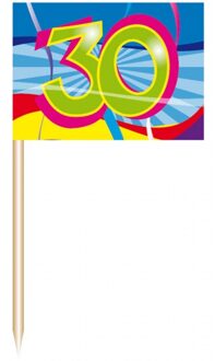 Folat 150x stuks Cocktail prikkers 30 jaar thema feestartikelen