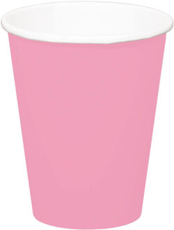 Folat 16x stuks drinkbekers van papier roze 350 ml