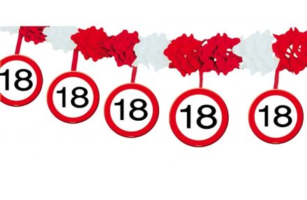 Folat 18 jaar Slinger - 3x - verjaardag versiering met stopborden - 4m