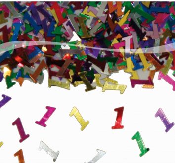 Folat 1x zakjes confetti 1 jaar verjaardag feestartikelen - Confetti Multikleur