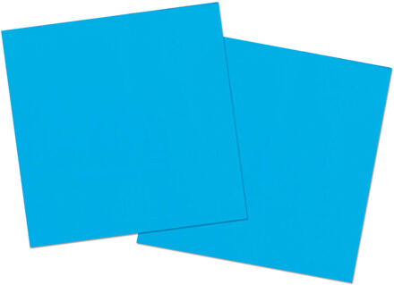 Folat 20x stuks servetten van papier blauw 33 x 33 cm - Feestservetten