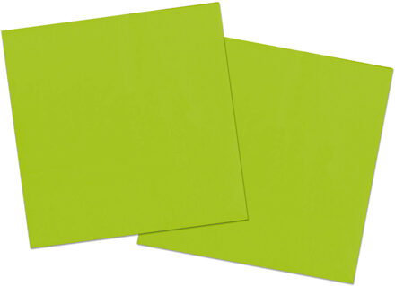 Folat 20x stuks servetten van papier lichtgroen 33 x 33 cm - Feestservetten