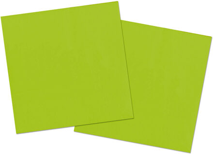 Folat 20x stuks servetten van papier lichtgroen 33 x 33 cm
