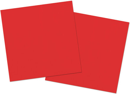 Folat 20x stuks servetten van papier rood 33 x 33 cm