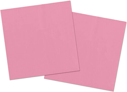 Folat 20x stuks servetten van papier roze 33 x 33 cm