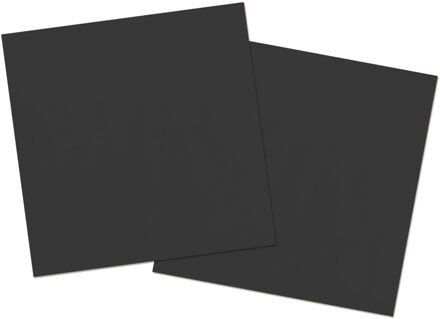 Folat 20x stuks servetten van papier zwart 33 x 33 cm