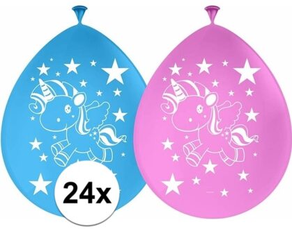 Folat 24x Eenhoorn themafeest ballonnen 30 cm - Action products