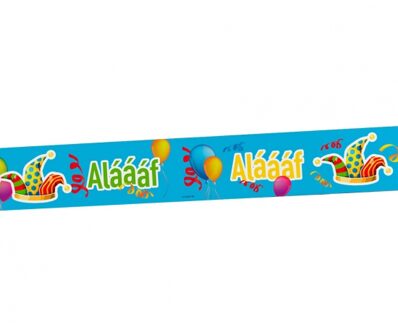 Folat 2x Carnaval versiering blauw afzetlint met Alaaf print - 2x 15 meter