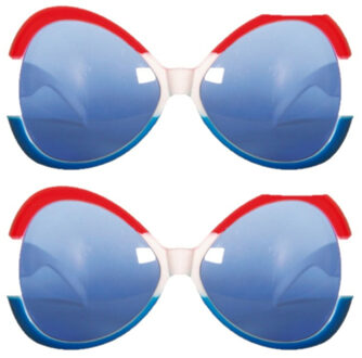 Folat 2x stuks supporters zonnebril Nederland/Holland dames groot model