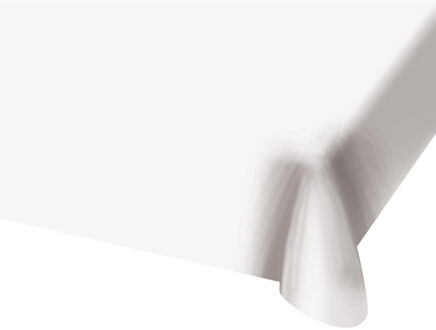 Folat 2x stuks tafelkleed van plastic wit 130 x 180 cm