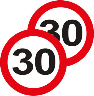 Folat 2x stuks tuin decoratieborden 30 jaar verjaardag van karton 26 cm - Feestartikelen/versiering 30-jarige