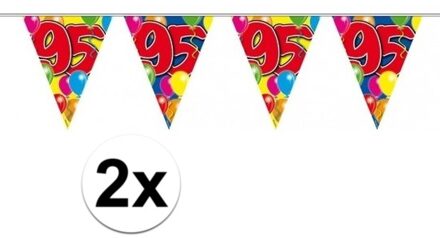 Folat 2x vlaglijn 95 jaar plastic 10 meter Multi