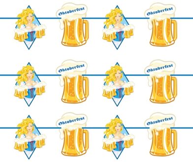Folat 3x Oktoberfest/bierfeest slingers met blonde dame 10 m Multi