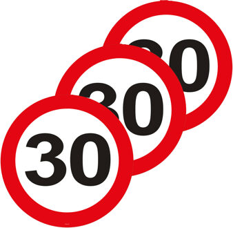 Folat 3x stuks tuin decoratieborden 30 jaar verjaardag van karton 26 cm - Feestartikelen/versiering 30-jarige