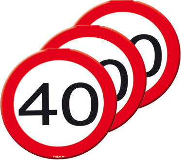 Folat 3x Stuks tuinborden 40 jaar verjaardag versiering