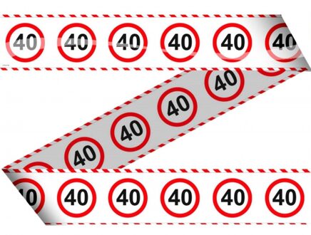 Folat 40 jaar versiering - afzetlint - plastic - 15 meter - stopborden - feestartikelen - verjaardag