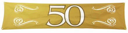 Folat 50 jaar jubileum straat en tuin banner - 180 x 40 cm - polyester