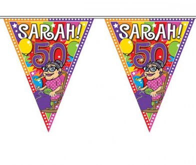 Folat 5x Sarah 50 jaar vlaggenlijn 10 meter