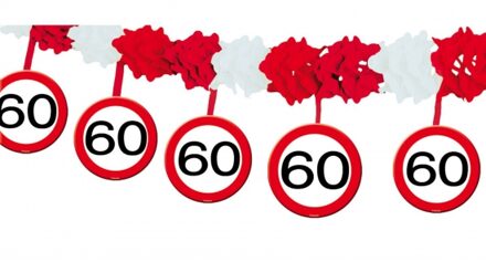 Folat 60 jaar verjaardag feest slingers met stopborden van 4 meter