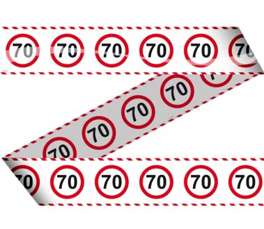 Folat 70e verjaardag markeerlint met stopborden - Markeerlinten Multikleur