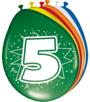 Folat 8x stuks Ballonnen versiering 5 jaar