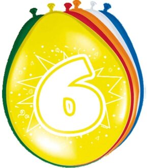 Folat 8x stuks Ballonnen versiering 6 jaar