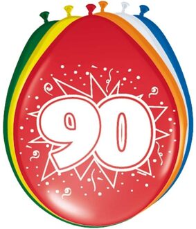 Folat 8x stuks Ballonnen versiering 90 jaar