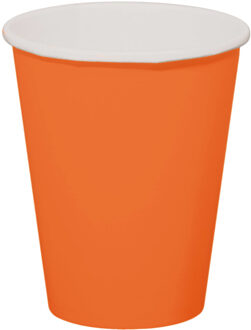 Folat 8x stuks drinkbekers van papier oranje 350 ml