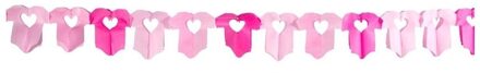 Folat baby thema slinger met rompertjes - 6m - geboorte versiering meisjes - roze - papier