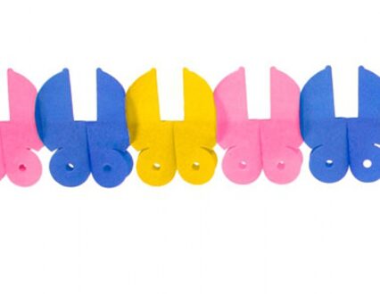Folat Babyshower slinger met gekleurde wiegjes 6 meter