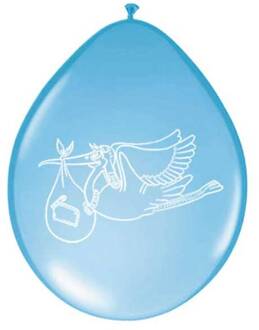 Folat ballon Geboorte Jongen 30 cm latex blauw 8 stuks