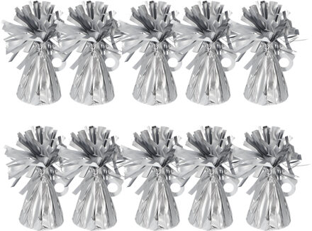 Folat Ballon gewichtjes - 10x - mat zilver - 170 gram - helium ballontrosjes