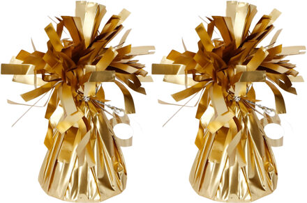 Folat Ballon gewichtjes - 2x - mat goud - 170 gram - helium ballontrosjes