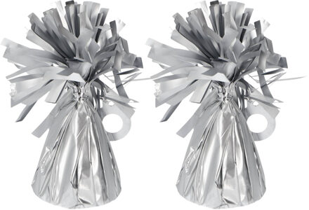 Folat Ballon gewichtjes - 2x - mat zilver - 170 gram - helium ballontrosjes