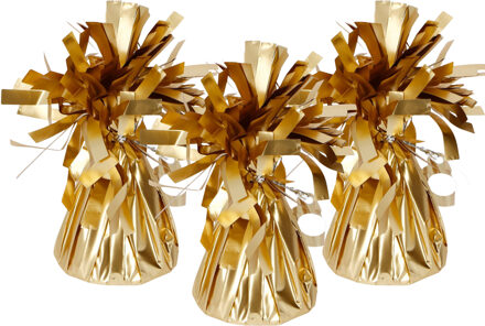 Folat Ballon gewichtjes - 3x - mat goud - 170 gram - helium ballontrosjes