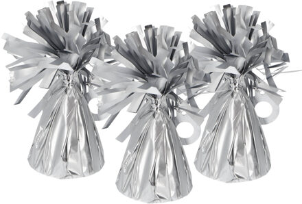 Folat Ballon gewichtjes - 3x - mat zilver - 170 gram - helium ballontrosjes