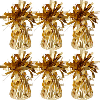 Folat Ballon gewichtjes - 6x - mat goud - 170 gram - helium ballontrosjes