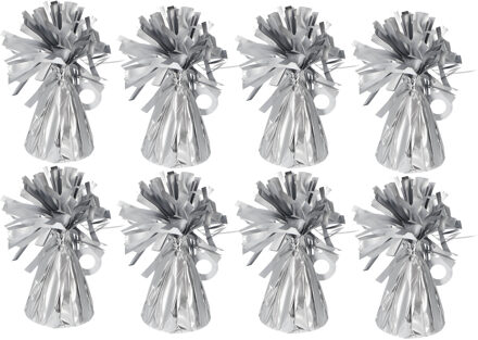 Folat Ballon gewichtjes - 8x - mat zilver - 170 gram - helium ballontrosjes