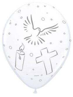 Folat Ballonnen - 8x stuks - Eerste Communie thema - ballonnen 30 cm Wit