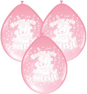 Folat Ballonnen geboorte meisje - 8x - lichtroze - baby thema versiering