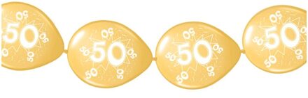 Folat Ballonnenslinger 50 jaar verjaardag thema Goudkleurig