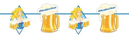 Folat Beierse/Bayern print slinger met bier 10 meter feestversiering - Vlaggenlijnen Multikleur