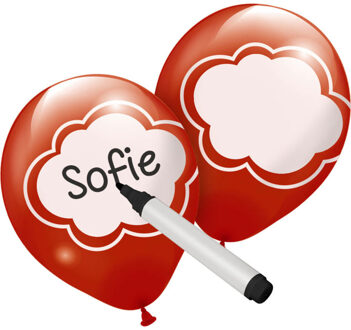 Folat Beschrijfbare Ballonnen - 6 Stuks - Rood