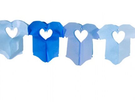 Folat Blauwe baby slinger met rompertjes - 600 cm - papier - Feestslingers