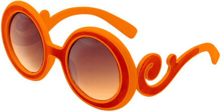 Folat Bril - Vintage - Met krullen - Oranje