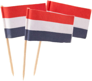 Folat Cocktailprikkers/prikkertjes - vlag Nederland - 50x stuks - 13 cm - Holland supporters