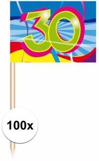 Folat Decoratie prikkers 30 jaar 100 stuks Multi