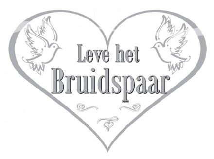 Folat Deurbord bruidspaar - 47 x 33 cm - karton - huwelijk feest versiering